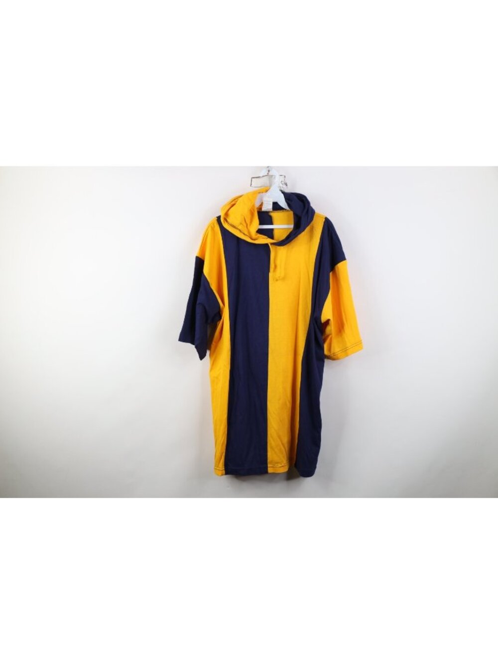 Deadstock Vtg 90s Mens XL Striped University of Michigan Hooded Hoodie T-Shirt